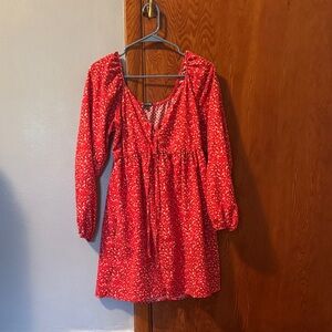 Wild Fable Red Floral Mini Dress